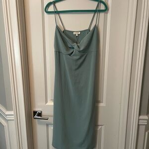 See You Monday Green Spaghetti Strap Slip Dress